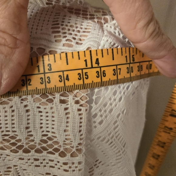 BCBG Maxazria Size XS White Tan Alice Mixed Lace Sheer long sleeve Sheath Dress - Picture 8 of 15